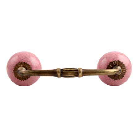 Pink Crackle Ceramic Bridge Handle